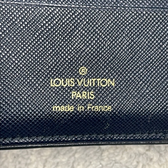 Louis Vuitton Mini Lin Monogram Denim Compact Wallet Navy Blue Gray Porte Billet - Picture 12 of 17